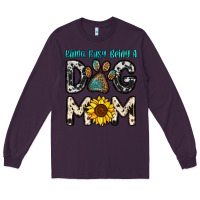 Plum kinda busy being a dog mom Long Sleeve Tee - OliviaCreatesArt