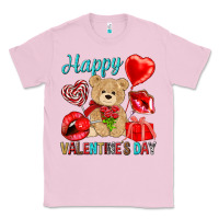 Bubblegum Pink happy valentines day Valentine's Day Classic Tee - HowdyJamesFarm