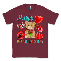 Burgundy happy valentines day Valentine's Day Classic Tee - HowdyJamesFarm