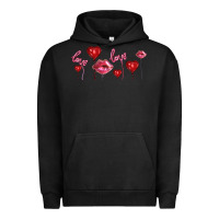 Pigment Black love and  love balloons Urban Hoodie - AdoDesignShop