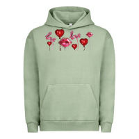 Pigment Oil Green love and  love balloons Urban Hoodie - AdoDesignShop