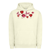 Pigment Pistachio love and  love balloons Urban Hoodie - AdoDesignShop