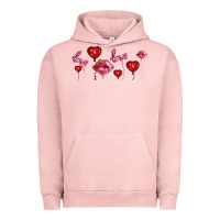 Pigment Salmon love and  love balloons Urban Hoodie - AdoDesignShop