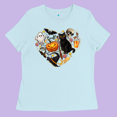 Halloween Heart Ladies Tee Designed By Texasbilliewilder