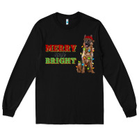 Black merry and bright german shepherd Long Sleeve Tee - RanaPortraitStore