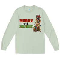 Matcha merry and bright german shepherd Long Sleeve Tee - RanaPortraitStore