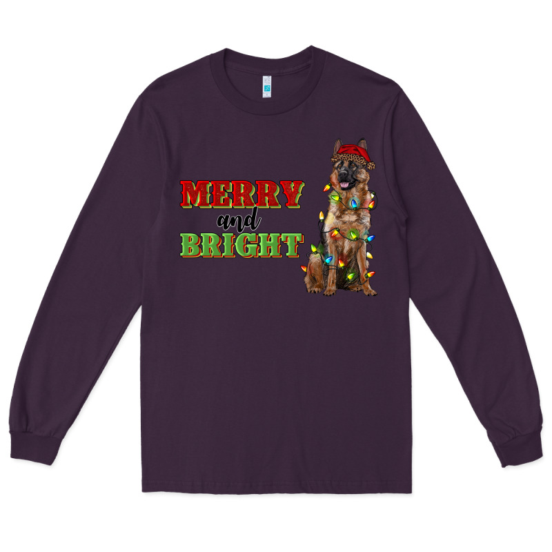 Merry And Bright German Shepherd Long Sleeve Tee by RanaPortraitStore | Teevron