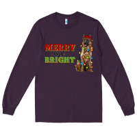 Plum merry and bright german shepherd Long Sleeve Tee - RanaPortraitStore