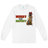 White merry and bright german shepherd Long Sleeve Tee - RanaPortraitStore