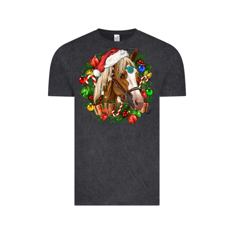 Horse Christmas Wreath Vintage Tee by CowGirlArtShop | Teevron
