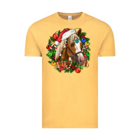 Vintage Mustard horse christmas wreath Vintage Tee - CowGirlArtShop