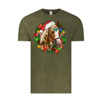 Vintage Olive horse christmas wreath Vintage Tee - CowGirlArtShop