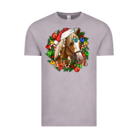 Vintage Zinc horse christmas wreath Vintage Tee - CowGirlArtShop