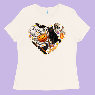 Halloween Heart Ladies Tee Designed By Texasbilliewilder