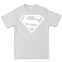 Dove Grey Supergirl White & Pink Shield Premium Tee - longCreatives