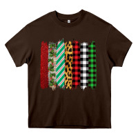 Chocolate Brown Christmas Brushstrokes Heavy Core Tee - Bettercallsaul