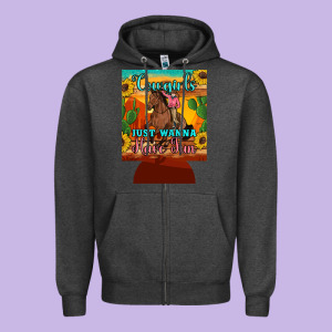 Cowgirls Just Wanna Have Fun 12 Oz Can Cooler (regular) Zipper Hoodie Designed By Artiststas