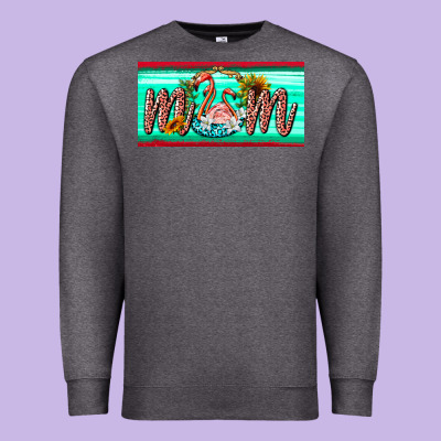 Flamingo Mom License Plate Premium Sweatshirt Designed By Barkaloodesign