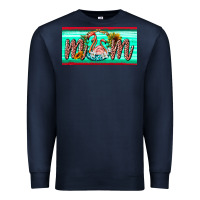 Navy flamingo mom license plate Premium Sweatshirt - BarkalooDesign