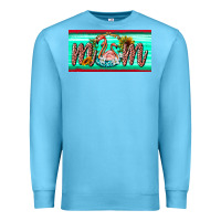 Ocean Blue flamingo mom license plate Premium Sweatshirt - BarkalooDesign