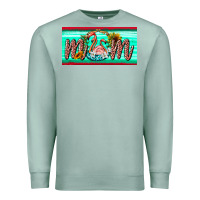Seafoam flamingo mom license plate Premium Sweatshirt - BarkalooDesign