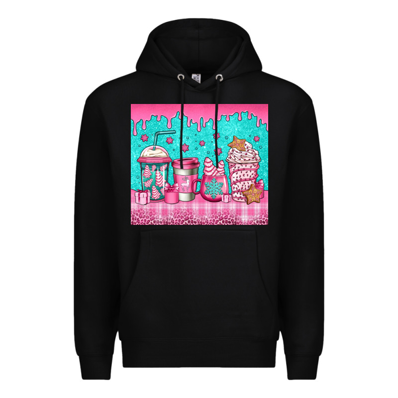 Pink Christmas Coffee Premium Hoodie by Jasminsmagicworld | Teevron