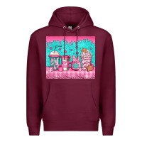 Burgundy pink christmas coffee Premium Hoodie - Jasminsmagicworld