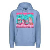 Colony Blue pink christmas coffee Premium Hoodie - Jasminsmagicworld