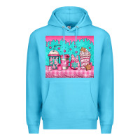 Ocean Blue pink christmas coffee Premium Hoodie - Jasminsmagicworld