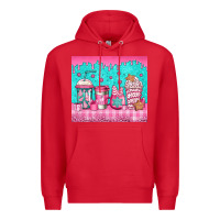 Red pink christmas coffee Premium Hoodie - Jasminsmagicworld