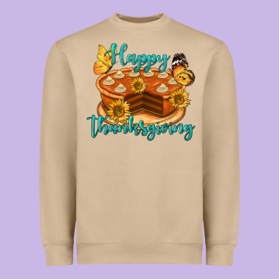 Happy Thanksgiving Pumpkin Pie Heavyweight Sweatshirt Designed By Lillyallendesigns