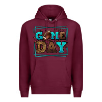 Burgundy Game day American Football leopard frame Premium Hoodie - LillyAllenDesigns