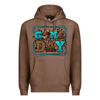 Chestnut Game day American Football leopard frame Premium Hoodie - LillyAllenDesigns