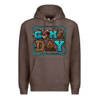 Coffee Game day American Football leopard frame Premium Hoodie - LillyAllenDesigns