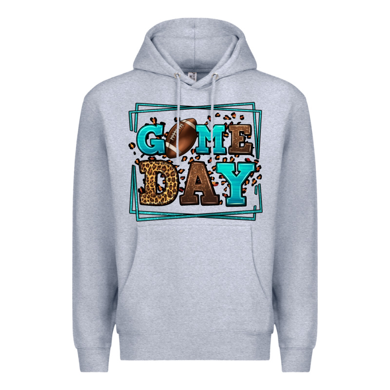 Game Day American Football Leopard Frame Premium Hoodie by LillyAllenDesigns | Teevron