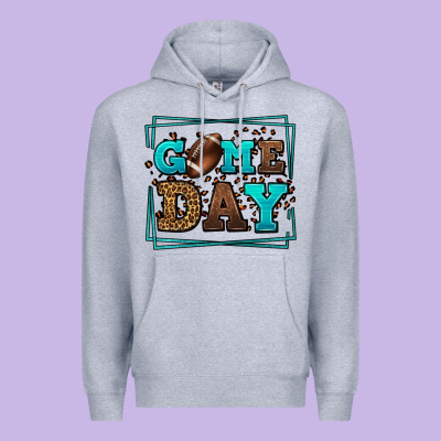 Game Day American Football Leopard Frame Premium Hoodie Designed By Lillyallendesigns