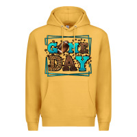 Mustard Game day American Football leopard frame Premium Hoodie - LillyAllenDesigns