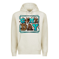 Oatmeal Heather Game day American Football leopard frame Premium Hoodie - LillyAllenDesigns