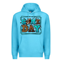 Ocean Blue Game day American Football leopard frame Premium Hoodie - LillyAllenDesigns