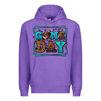 Purple Game day American Football leopard frame Premium Hoodie - LillyAllenDesigns