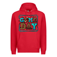 Red Game day American Football leopard frame Premium Hoodie - LillyAllenDesigns