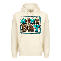 Sandshell Game day American Football leopard frame Premium Hoodie - LillyAllenDesigns