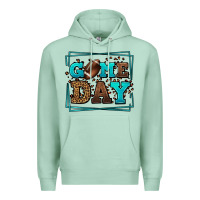Seafoam Game day American Football leopard frame Premium Hoodie - LillyAllenDesigns