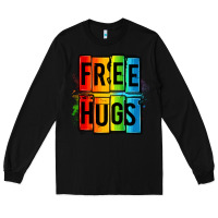 Black free hugs Long Sleeve Tee - OliviaCreatesArt