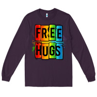 Plum free hugs Long Sleeve Tee - OliviaCreatesArt