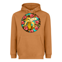 Meerkat banana and strawberries with tiger pattern Heavyweight Hoodie - BarkalooDesign