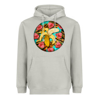 Moon Dust banana and strawberries with tiger pattern Heavyweight Hoodie - BarkalooDesign