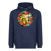 Navy banana and strawberries with tiger pattern Heavyweight Hoodie - BarkalooDesign