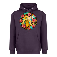 Plum banana and strawberries with tiger pattern Heavyweight Hoodie - BarkalooDesign