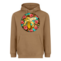 Toasted Coconut banana and strawberries with tiger pattern Heavyweight Hoodie - BarkalooDesign